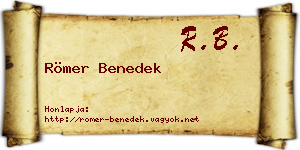 Römer Benedek névjegykártya